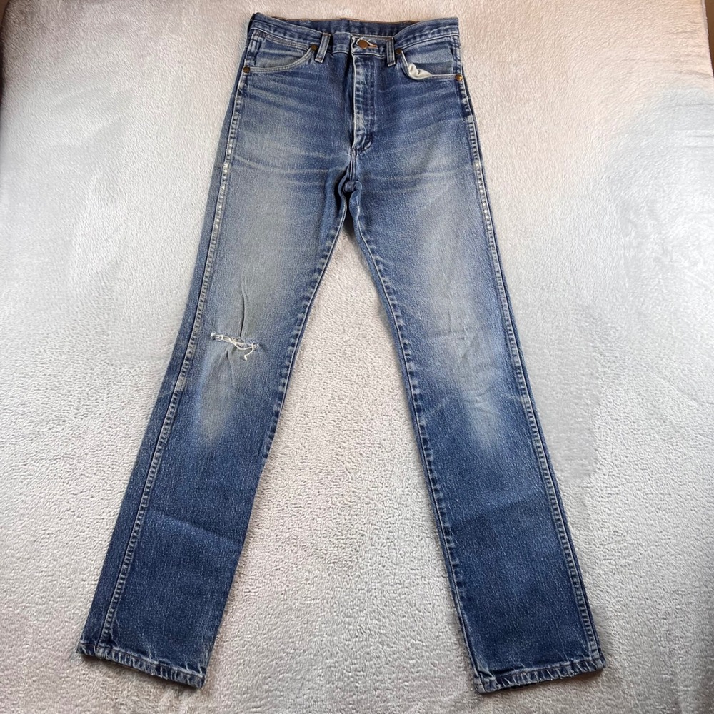 Wrangler 937STR Cowboy Cut Jeans Mens 28x32 Blue Slim Fit Denim Made in USA